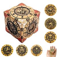7-in-1 Rotating Carved Dice | Metallic Hex Stress-Relief Spinner | Study Desk Art Decor | Zen Luxury Home Accent
