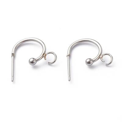 Non-Tarnish 304 Stainless Steel Half Hoop Earrings