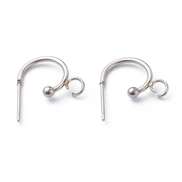 Non-Tarnish 304 Stainless Steel Half Hoop Earrings