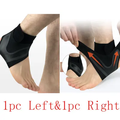 Ankle Support Brace Safety Running Basketball Sports Ankle Sleeves | Size: Black M | quantity: Set | Model: Left Right