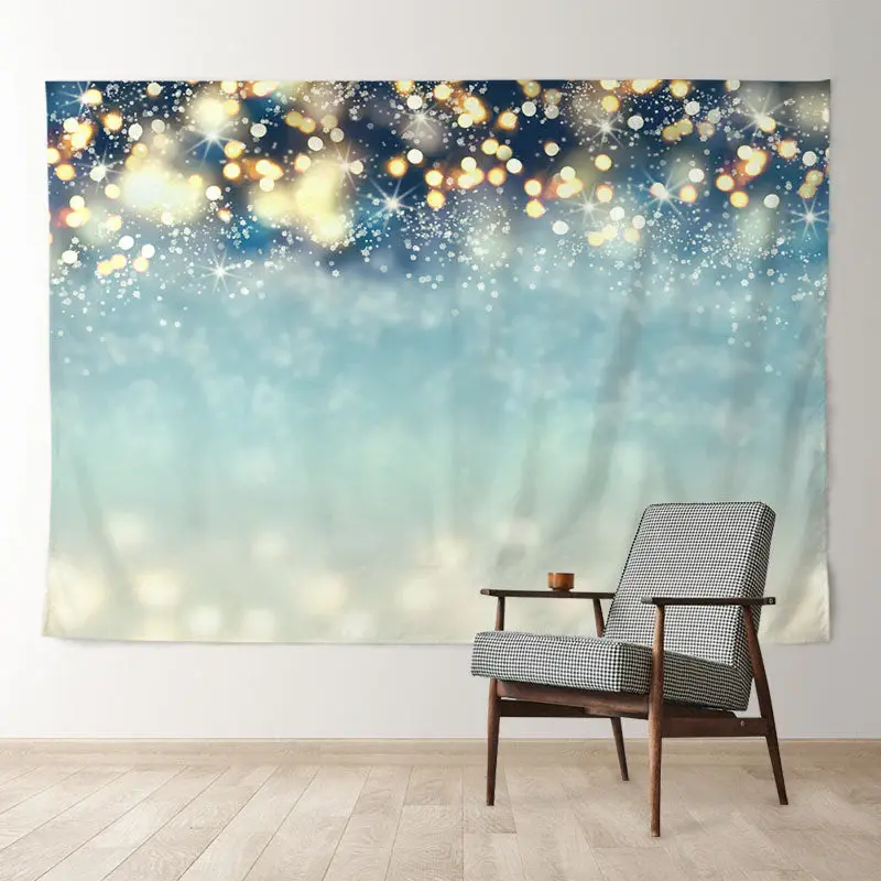 Aperturee Gold Light Blue Theme Winter Backdrop For Photo