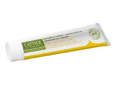 Cattier Dentargile Remineralizing Clay Toothpaste Strengthens the Gums with Organic Lemon Essential Oil 75ML