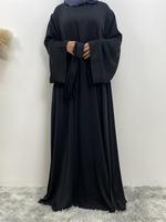 Women's Long Sleeve Belted Lounge Dress, Casual Modest Round Neck Loose Long Dress, Muslim Arabic Abaya, Islamic Clothes, Sle...
