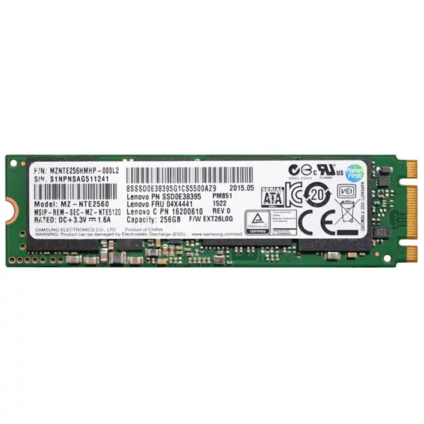 MZNTE256HMHP-000L2 Samsung PM851 Series 256GB Triple-Level Cell SATA 6Gb/s M.2 2280 Solid State Drive