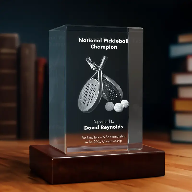 3D Memory Crystal™ - Tabletop - Rectangle - Awards & Trophies-4K HD / XL