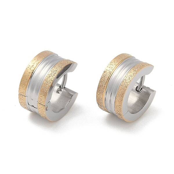 Gold Flash Sand 304 Stainless Steel Hoop Earrings