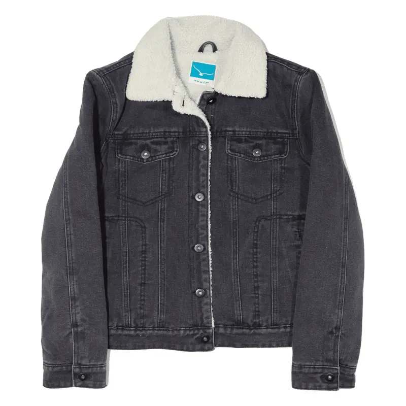 TWINTIP Sherpa Lined Denim Jacket Grey Womens S