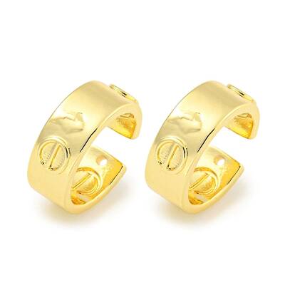 Brass Cuff Earrings