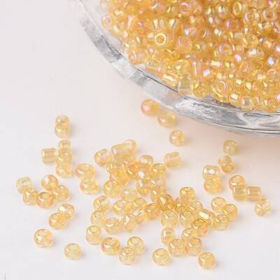 Round Transparent Colors Rainbow Glass Seed Beads