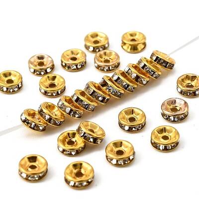Iron Crystal Rhinestone Spacer Beads