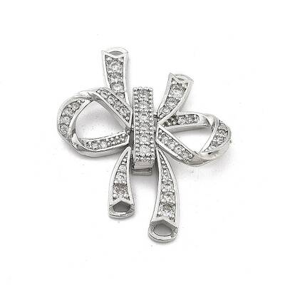 Brass Clear Cubic Zirconia Fold Over Clasps