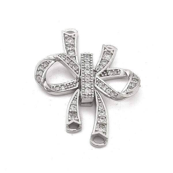 Brass Clear Cubic Zirconia Fold Over Clasps