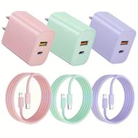 JAYUANONE for iPhone 14/13/12 20W Dual Port Power Adapter Usb C Charger  with 6ft MFi Certified Charging lightning Cable, for...