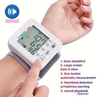 1pc TAIKON Wrist Blood Pressure Monitor with LCD Display, Adjustable Cuff, Pulse Rate Detection, and Irregular Heartbeat Aler...