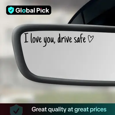 Car Rearview Mirror Sticker, 2 Counts I Love You Drive Safe Car Mirror Decal, Vinyl Decal for Car, Universal Car Interior Acc...