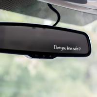 Car Rearview Mirror Sticker, 2 Counts I Love You Drive Safe Car Mirror Decal, Vinyl Decal for Car, Universal Car Interior Acc...
