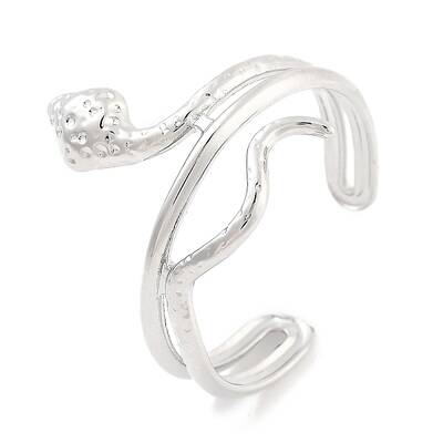 Non-Tarnish 304 Stainless Steel Snake Open Cuff Rings for Women