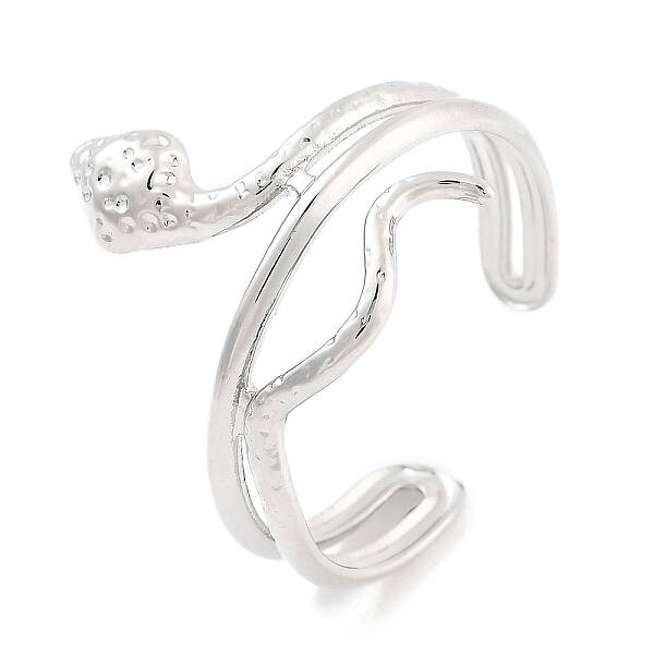 Non-Tarnish 304 Stainless Steel Snake Open Cuff Rings for Women