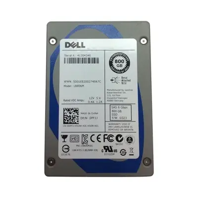 Dell DPF1J | 800GB Single-Level Cell SAS 6Gb/s Hot-Pluggable 2.5-Inch Solid State Drive for PowerEdge Servers