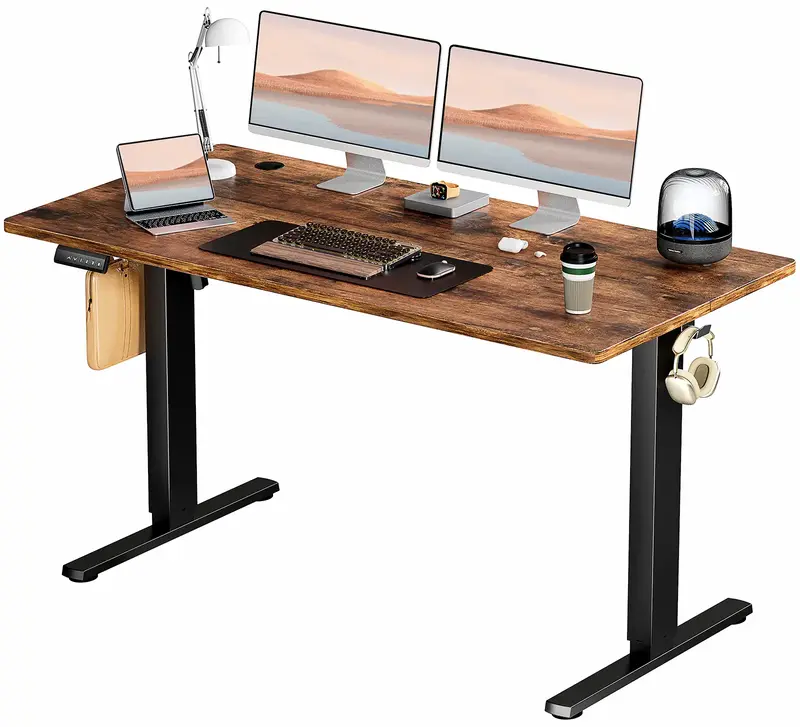 Standing Desk, AdjustabIe Height EIectric Sit Stand Up Down Computer TabIe, 63x24 lnch Ergonomic Rising Desks for Work Office...