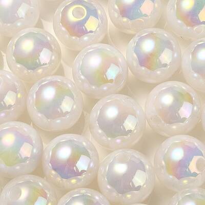 UV Plating Rainbow Iridescent Acrylic Beads