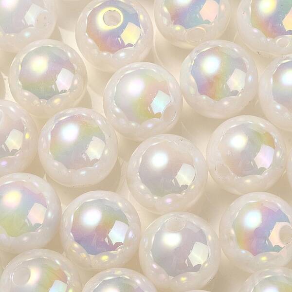 UV Plating Rainbow Iridescent Acrylic Beads