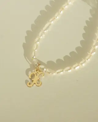 Quincy Initial Necklace | Metal Color: Gold | Style: X