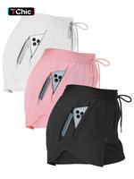 Women's Solid Color Shorts, Casual Comfy Breathable Shorts for Yoga Gym Workout Running, Ladies Summer Bottoms, Casual Fashio...
