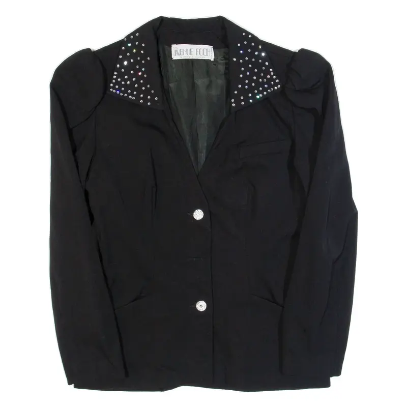 AVENUE FOCH Womens Blouse Black V-Neck Long Sleeve M