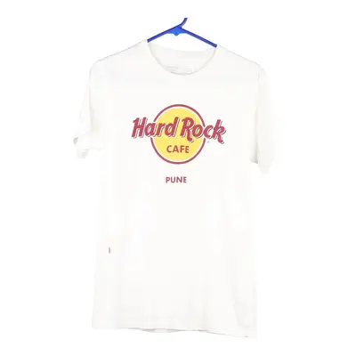 Pune Hard Rock Cafe Spellout T-Shirt - Small White Cotton