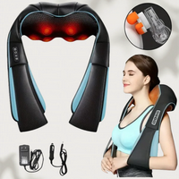 Shiatsu neck and shoulder massager with heating function, massage neck, back, shoulders, waist, deep kneading massage to reli...