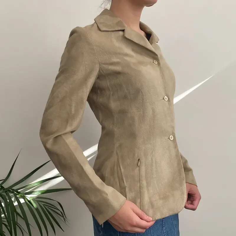 Gianfranco Ferre Jacket - Small Beige Viscose Blend