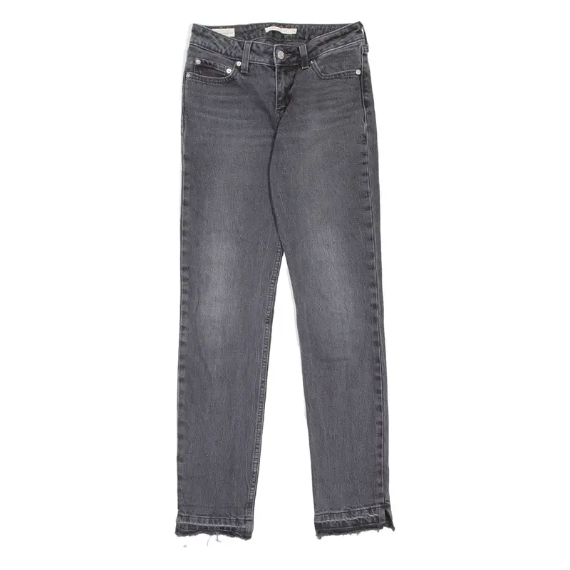 LEVI'S Low Pitch BIG E Womens Jeans Grey Slim Straight Stone Wash W24 L31