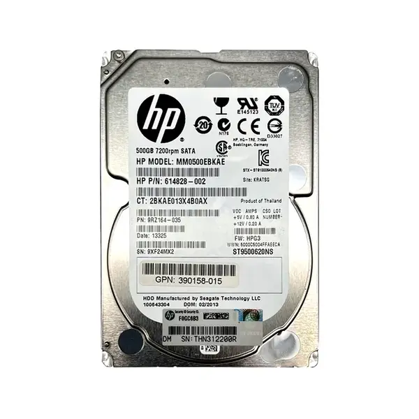 614828-002 HP 500GB 3Gb/s SATA 7200 2.5-inch Hard Drive