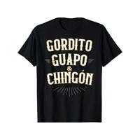 Cotton Short Sleeve  T-Shirt Chubby, Handsome and Awesome - Funny Mexican T-Shirt