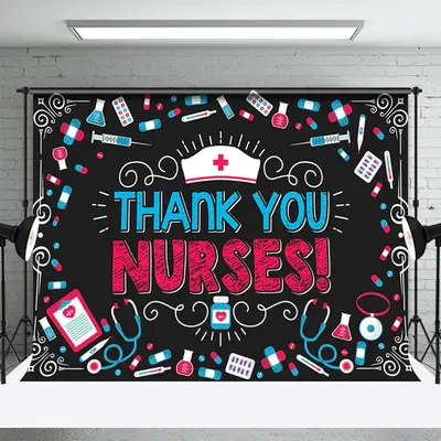 Blackboard Medicine Cap National Nurses Day Backdrop - Aperturee