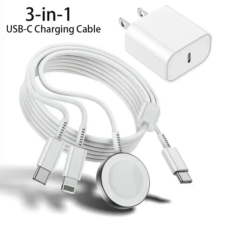 Nyzfexk 3-in-1 USB-C Charging Combo + Adapte,[MFI Certified] Magnetic Watch Fast Charging Cable, Compatible with Apple Watch ...