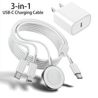 Nyzfexk 3-in-1 USB-C Charging Combo + Adapte,[MFI Certified] Magnetic Watch Fast Charging Cable, Compatible with Apple Watch ...