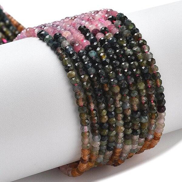Gradient Color Natural Colorful Tourmaline Beads Strands