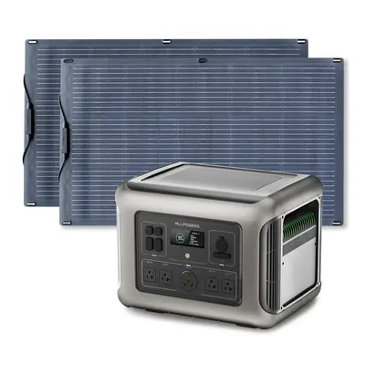 ALLPOWERS 2500W Solar Generator (R2500 + SF100 100W Flexible Solar Panel) R2500 + 2PCS SF100 100W Solar Panel