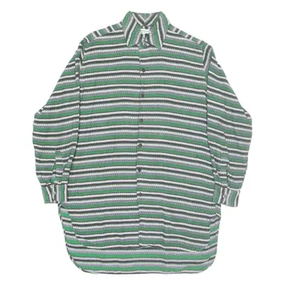TUCH ACKERMANN Mens Shirt Green Striped Long Sleeve M