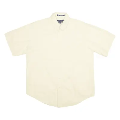 JOHN ASHFORD Plain Shirt Yellow Short Sleeve Mens M