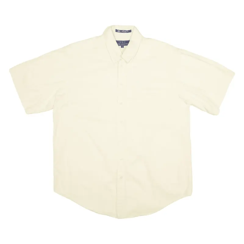 JOHN ASHFORD Plain Shirt Yellow Short Sleeve Mens M