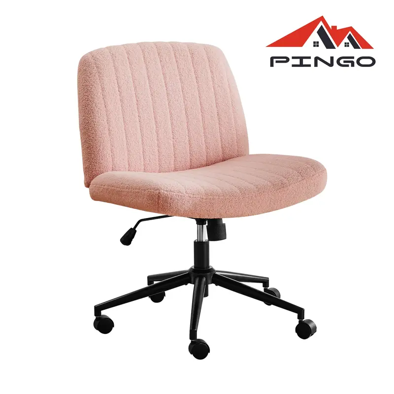 PINGO Armless Cross-Legged Chair with Wheels, Height Adjustable Swivel Chair with Larger Seat Width, Sturdy and Durable, Easy...