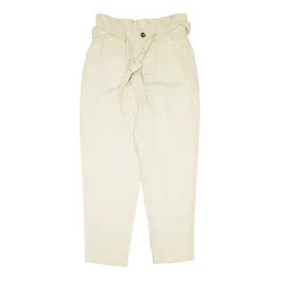 WHO WHAT WEAR Belted Y2K Trousers Cream Regular Mom Womens W28 L26