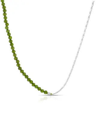 Assunta Gemstone Necklace | Metal Color: Silver | Gemstone: Emerald