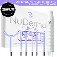 NuDerma Clinical High Frequency Wand with Fusion Neon-Argon Applicators Anti-Aging Anti-Acne by Pure Daily Care  Facial Beaut...