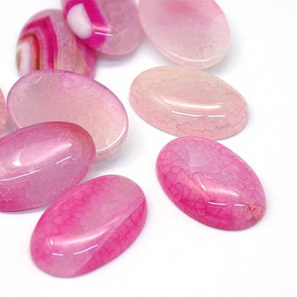 Oval Dyed Natural Crackle Agate Cabochons