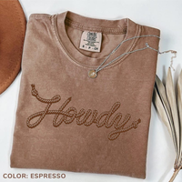 Comfort Colors Howdy Rope Script T-shirt For Men And Women, Trendy Country Music Oversized T-shirt, Western Vintage Graphic T...