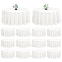Showgeous 12 Pack 90 Inch Round Table Covers Washable Polyester Tablecloths for Round Dining Tables Stain and Wrinkle Resista...